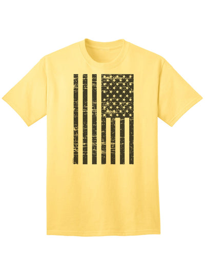 Classic American Flag Adult T-Shirt in Timeless Black and White-Mens T-shirts-TooLoud-Yellow-Small-Davson Sales