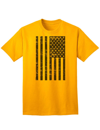 Classic American Flag Adult T-Shirt in Timeless Black and White-Mens T-shirts-TooLoud-Gold-Small-Davson Sales