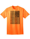 Classic American Flag Adult T-Shirt in Timeless Black and White-Mens T-shirts-TooLoud-Neon-Orange-Small-Davson Sales