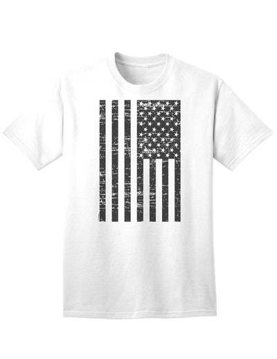 Classic American Flag Adult T-Shirt in Timeless Black and White-Mens T-shirts-TooLoud-White-Small-Davson Sales