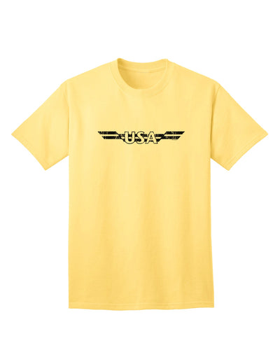 Classic American Stripes Monochrome Vintage Adult T-Shirt-Mens T-shirts-TooLoud-Yellow-Small-Davson Sales