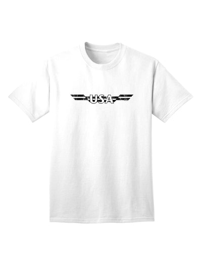 Classic American Stripes Monochrome Vintage Adult T-Shirt-Mens T-shirts-TooLoud-White-Small-Davson Sales