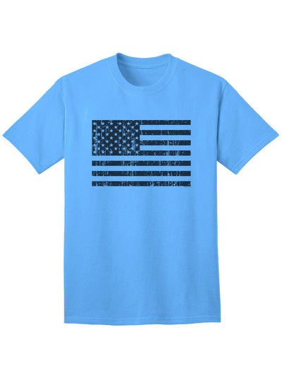 Classic Distressed Black and White American Flag Adult T-Shirt-Mens T-shirts-TooLoud-Aquatic-Blue-Small-Davson Sales