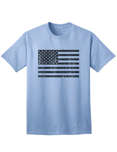 Classic Distressed Black and White American Flag Adult T-Shirt-Mens T-shirts-TooLoud-Light-Blue-Small-Davson Sales