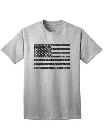 Classic Distressed Black and White American Flag Adult T-Shirt-Mens T-shirts-TooLoud-AshGray-Small-Davson Sales