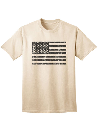 Classic Distressed Black and White American Flag Adult T-Shirt-Mens T-shirts-TooLoud-Natural-Small-Davson Sales