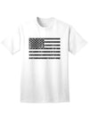 Classic Distressed Black and White American Flag Adult T-Shirt-Mens T-shirts-TooLoud-White-Small-Davson Sales