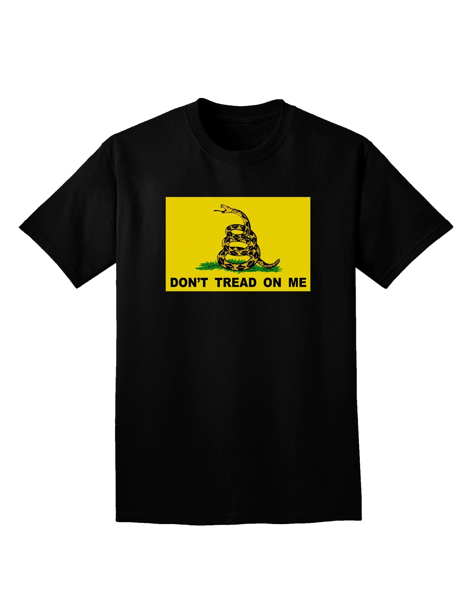Classic Gadsden Flag Don't Tread On Me Adult Dark V-Neck T-Shirt-Mens V-Neck T-Shirt-TooLoud-Black-Small-Davson Sales