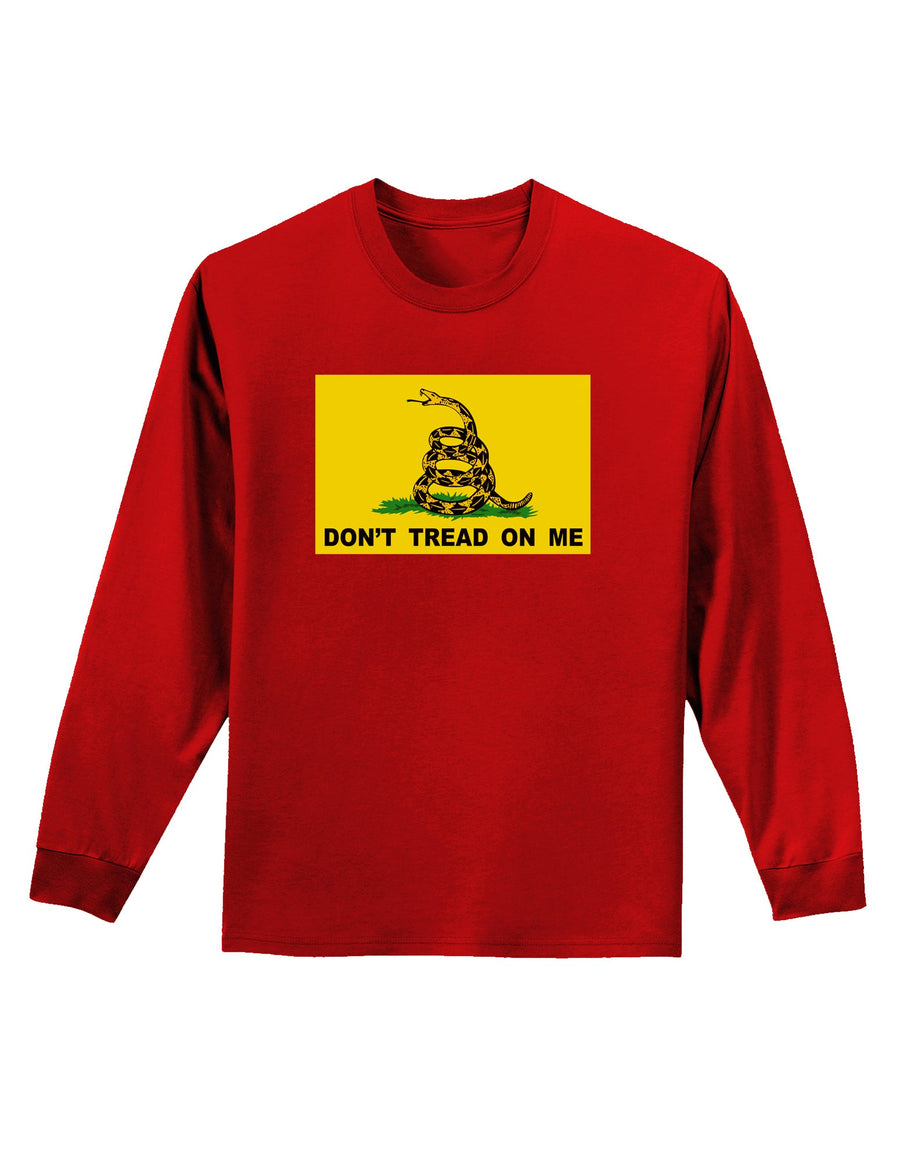 Classic Gadsden Flag Don't Tread On Me Adult Long Sleeve Dark T-Shirt-TooLoud-Black-Small-Davson Sales