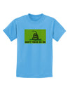 Classic Gadsden Flag Don't Tread On Me Childrens T-Shirt-Childrens T-Shirt-TooLoud-Aquatic-Blue-X-Small-Davson Sales