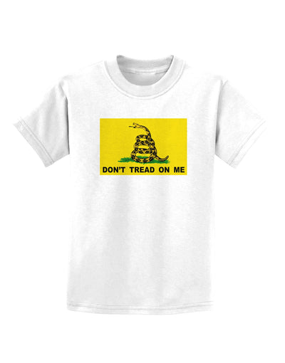 Classic Gadsden Flag Don't Tread On Me Childrens T-Shirt-Childrens T-Shirt-TooLoud-White-X-Small-Davson Sales