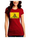 Classic Gadsden Flag Don't Tread On Me Juniors Crew Dark T-Shirt-T-Shirts Juniors Tops-TooLoud-Red-Juniors Fitted Small-Davson Sales