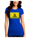 Classic Gadsden Flag Don't Tread On Me Juniors Crew Dark T-Shirt-T-Shirts Juniors Tops-TooLoud-Royal-Blue-Juniors Fitted Small-Davson Sales