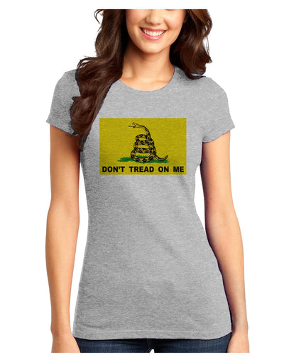 Classic Gadsden Flag Don't Tread On Me Juniors T-Shirt-Womens Juniors T-Shirt-TooLoud-Ash-Gray-Juniors Fitted XS-Davson Sales