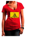 Classic Gadsden Flag Don't Tread On Me Juniors V-Neck Dark T-Shirt-Womens V-Neck T-Shirts-TooLoud-Red-Small-Davson Sales