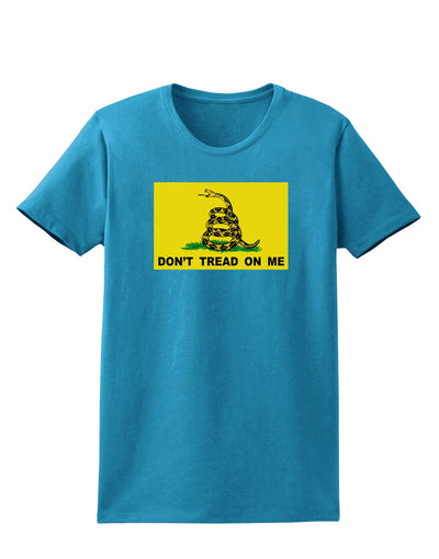 Classic Gadsden Flag Don't Tread On Me Womens Dark T-Shirt-Womens T-Shirt-TooLoud-Turquoise-X-Small-Davson Sales