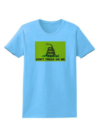 Classic Gadsden Flag Don't Tread On Me Womens T-Shirt-Womens T-Shirt-TooLoud-Aquatic-Blue-X-Small-Davson Sales