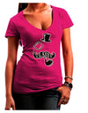 Classy Tophat Mustache Pipe and Monocle Juniors V-Neck Dark T-Shirt-Womens V-Neck T-Shirts-TooLoud-Hot-Pink-Juniors Fitted Small-Davson Sales