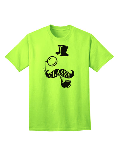 Classy Tophat, Mustache, Pipe, and Monocle: Sophisticated Adult T-Shirt Collection-Mens T-shirts-TooLoud-Neon-Green-Small-Davson Sales