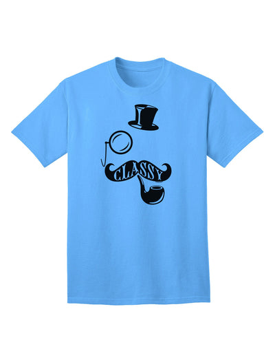 Classy Tophat, Mustache, Pipe, and Monocle: Sophisticated Adult T-Shirt Collection-Mens T-shirts-TooLoud-Aquatic-Blue-Small-Davson Sales