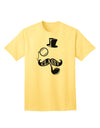 Classy Tophat, Mustache, Pipe, and Monocle: Sophisticated Adult T-Shirt Collection-Mens T-shirts-TooLoud-Yellow-Small-Davson Sales