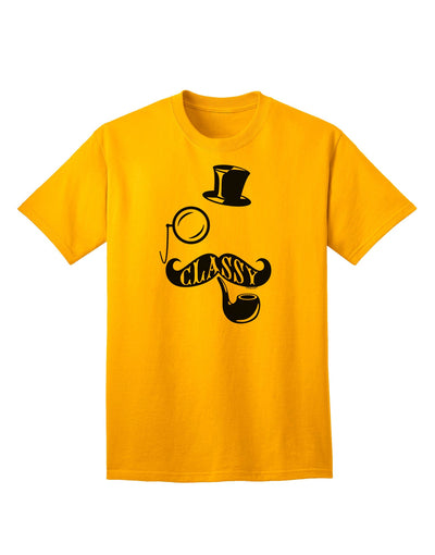 Classy Tophat, Mustache, Pipe, and Monocle: Sophisticated Adult T-Shirt Collection-Mens T-shirts-TooLoud-Gold-Small-Davson Sales