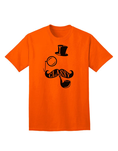 Classy Tophat, Mustache, Pipe, and Monocle: Sophisticated Adult T-Shirt Collection-Mens T-shirts-TooLoud-Orange-Small-Davson Sales