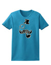 Classy Tophat Mustache Pipe and Monocle Womens Dark T-Shirt-TooLoud-Turquoise-X-Small-Davson Sales