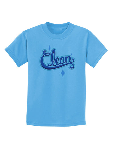 Clean Text Childrens T-Shirt-Childrens T-Shirt-TooLoud-Aquatic-Blue-X-Small-Davson Sales