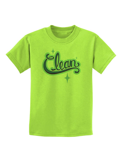 Clean Text Childrens T-Shirt-Childrens T-Shirt-TooLoud-Lime-Green-X-Small-Davson Sales