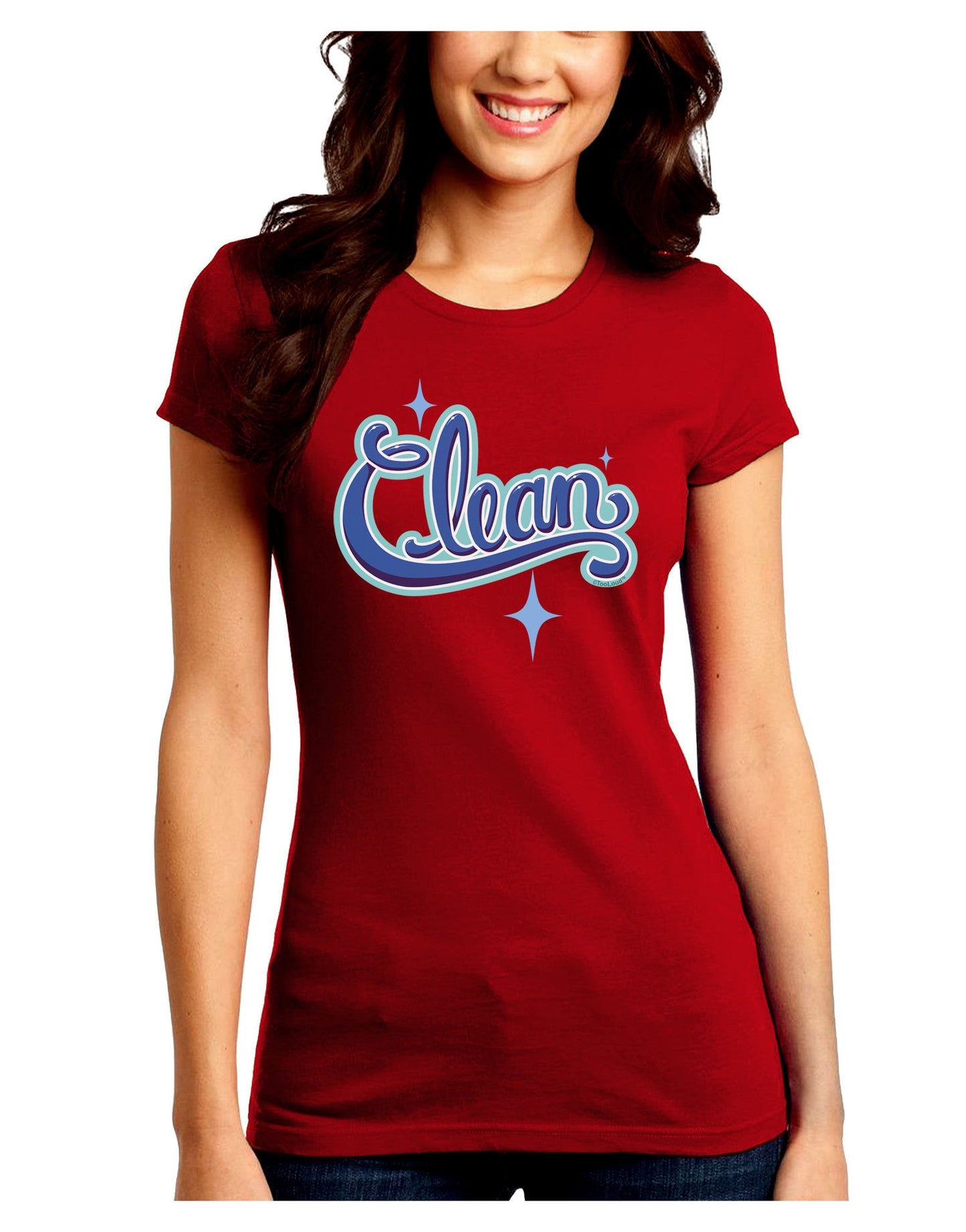 Clean Text Juniors Petite Crew Dark T-Shirt-T-Shirts Juniors Tops-TooLoud-Red-Juniors Fitted Small-Davson Sales