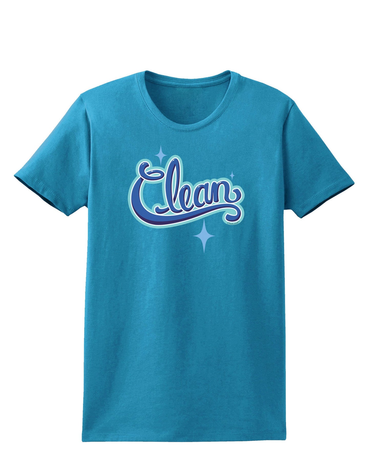 Clean Text Womens Dark T-Shirt-TooLoud-Turquoise-X-Small-Davson Sales