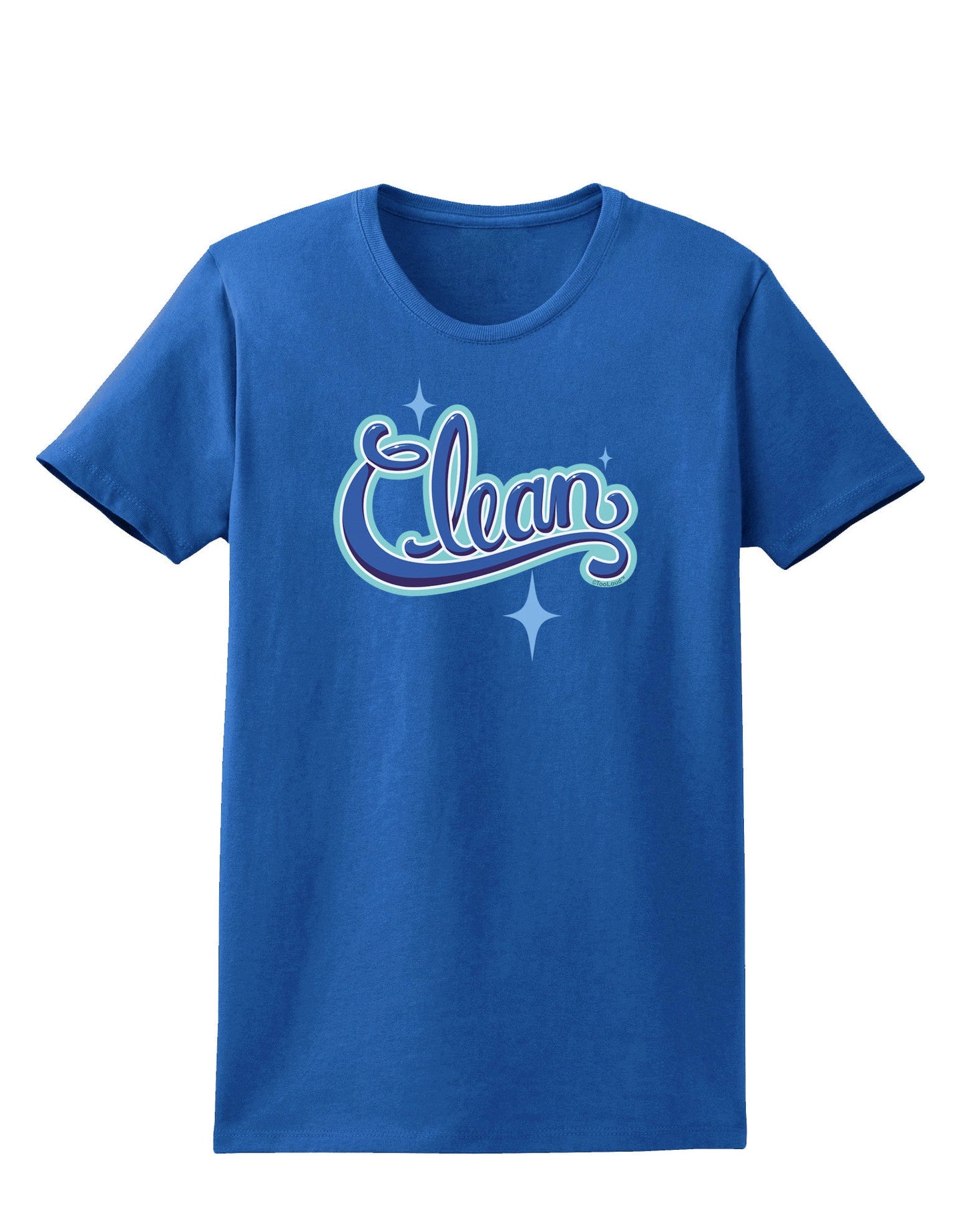 Clean Text Womens Dark T-Shirt-TooLoud-Royal-Blue-X-Small-Davson Sales