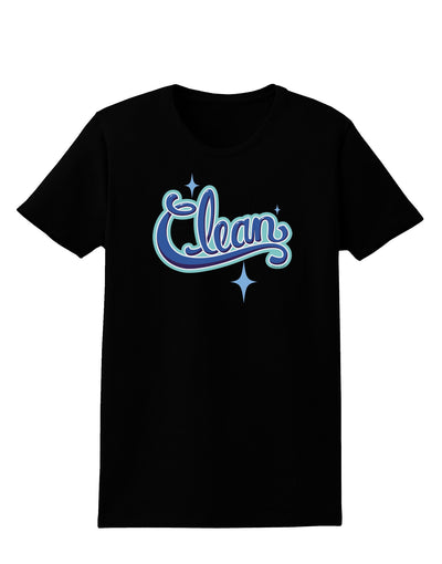 Clean Text Womens Dark T-Shirt-TooLoud-Black-X-Small-Davson Sales