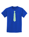 Clover Pattern Tie St Patrick's Day Childrens Dark T-Shirt-Childrens T-Shirt-TooLoud-Royal-Blue-X-Small-Davson Sales