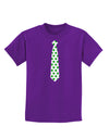 Clover Pattern Tie St Patrick's Day Childrens Dark T-Shirt-Childrens T-Shirt-TooLoud-Purple-X-Small-Davson Sales