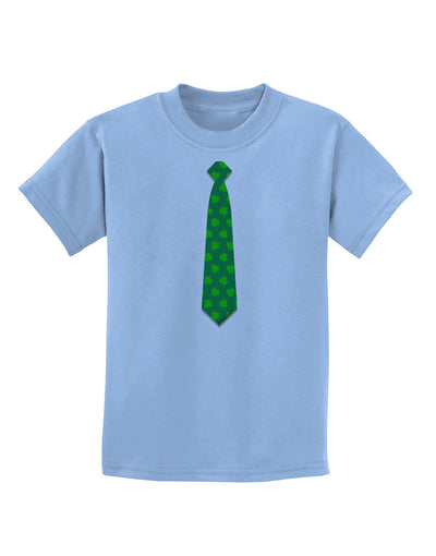 Clover Pattern Tie St Patrick's Day Childrens T-Shirt-Childrens T-Shirt-TooLoud-Light-Blue-X-Small-Davson Sales