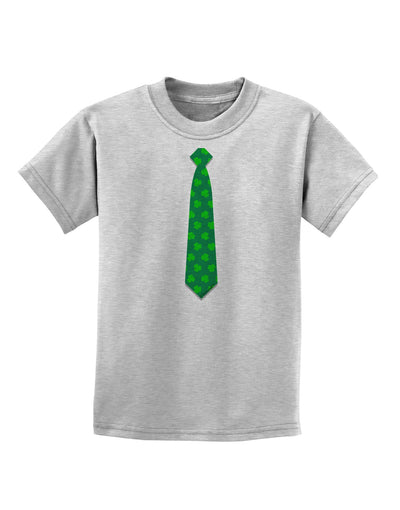 Clover Pattern Tie St Patrick's Day Childrens T-Shirt-Childrens T-Shirt-TooLoud-AshGray-X-Small-Davson Sales