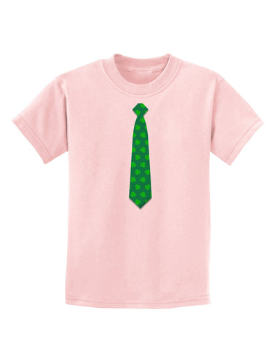 Clover Pattern Tie St Patrick's Day Childrens T-Shirt-Childrens T-Shirt-TooLoud-PalePink-X-Small-Davson Sales