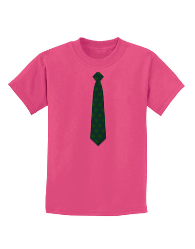 Clover Pattern Tie St Patrick's Day Childrens T-Shirt-Childrens T-Shirt-TooLoud-Sangria-X-Small-Davson Sales