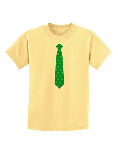 Clover Pattern Tie St Patrick's Day Childrens T-Shirt-Childrens T-Shirt-TooLoud-Daffodil-Yellow-X-Small-Davson Sales