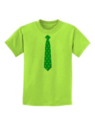 Clover Pattern Tie St Patrick's Day Childrens T-Shirt-Childrens T-Shirt-TooLoud-Lime-Green-X-Small-Davson Sales