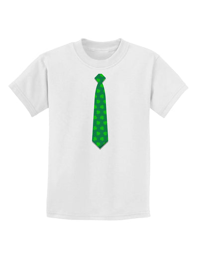 Clover Pattern Tie St Patrick's Day Childrens T-Shirt-Childrens T-Shirt-TooLoud-White-X-Small-Davson Sales