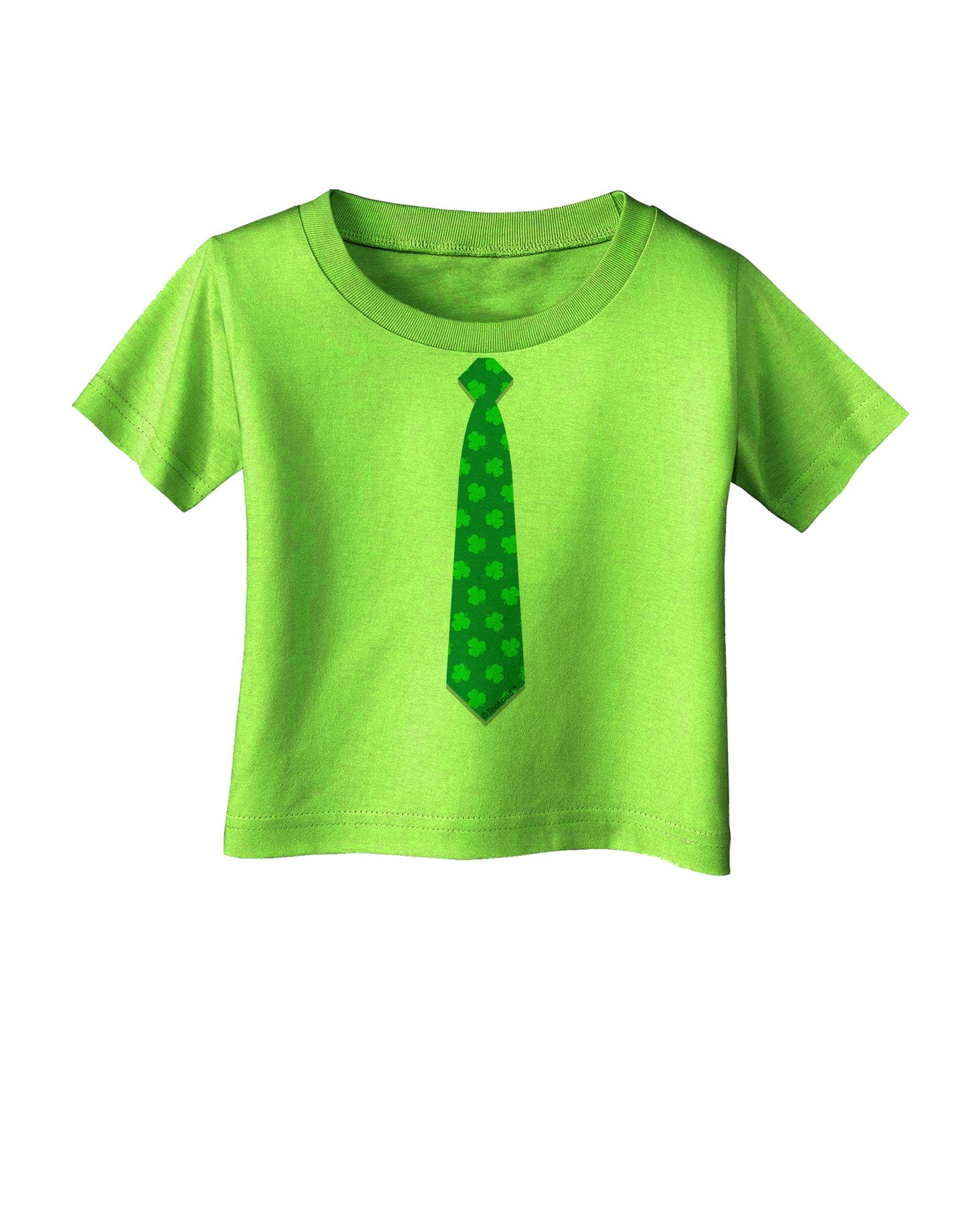 Clover Pattern Tie St Patrick's Day Infant T-Shirt-Infant T-Shirt-TooLoud-Lime-Green-06-Months-Davson Sales
