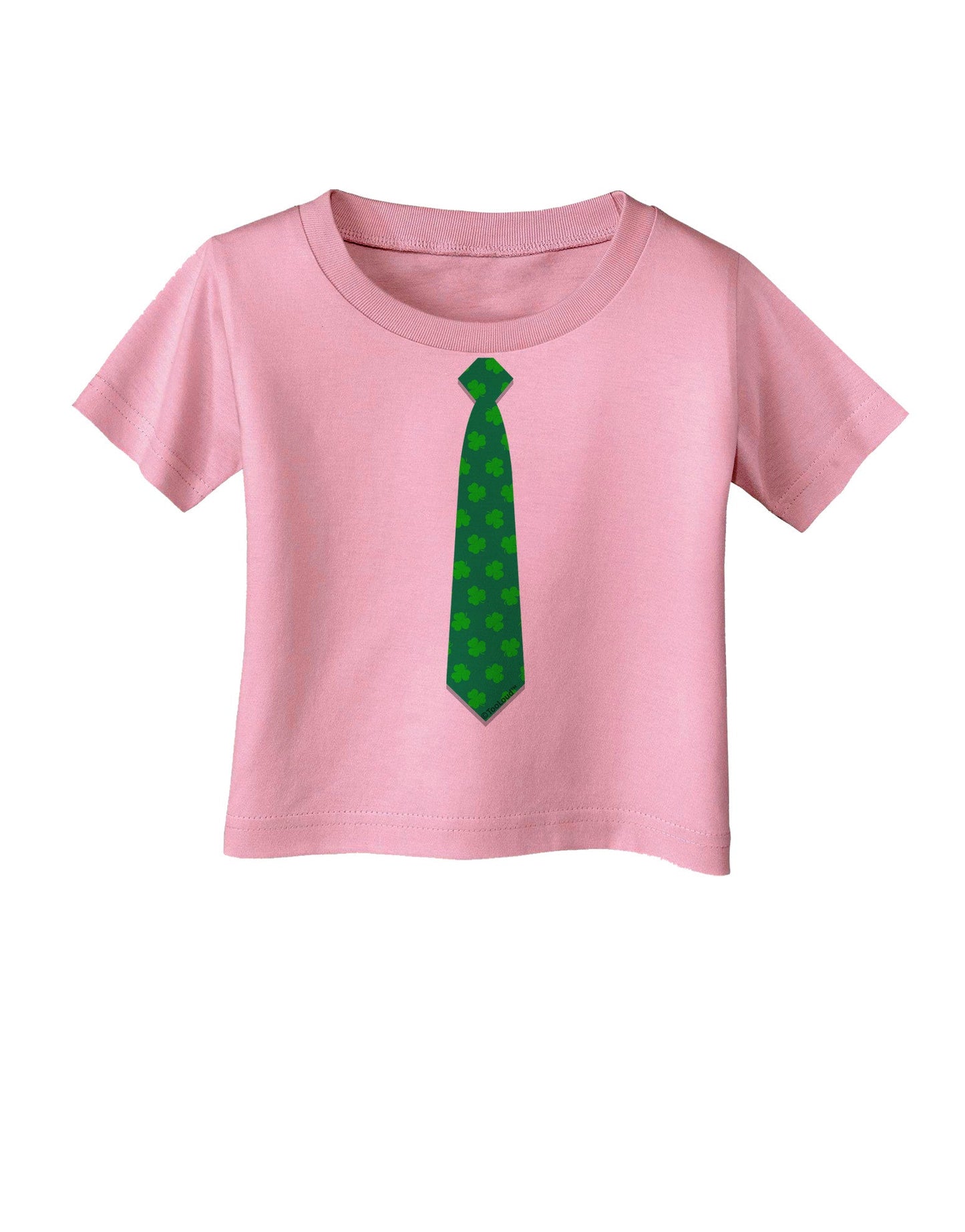 Clover Pattern Tie St Patrick's Day Infant T-Shirt-Infant T-Shirt-TooLoud-Candy-Pink-06-Months-Davson Sales