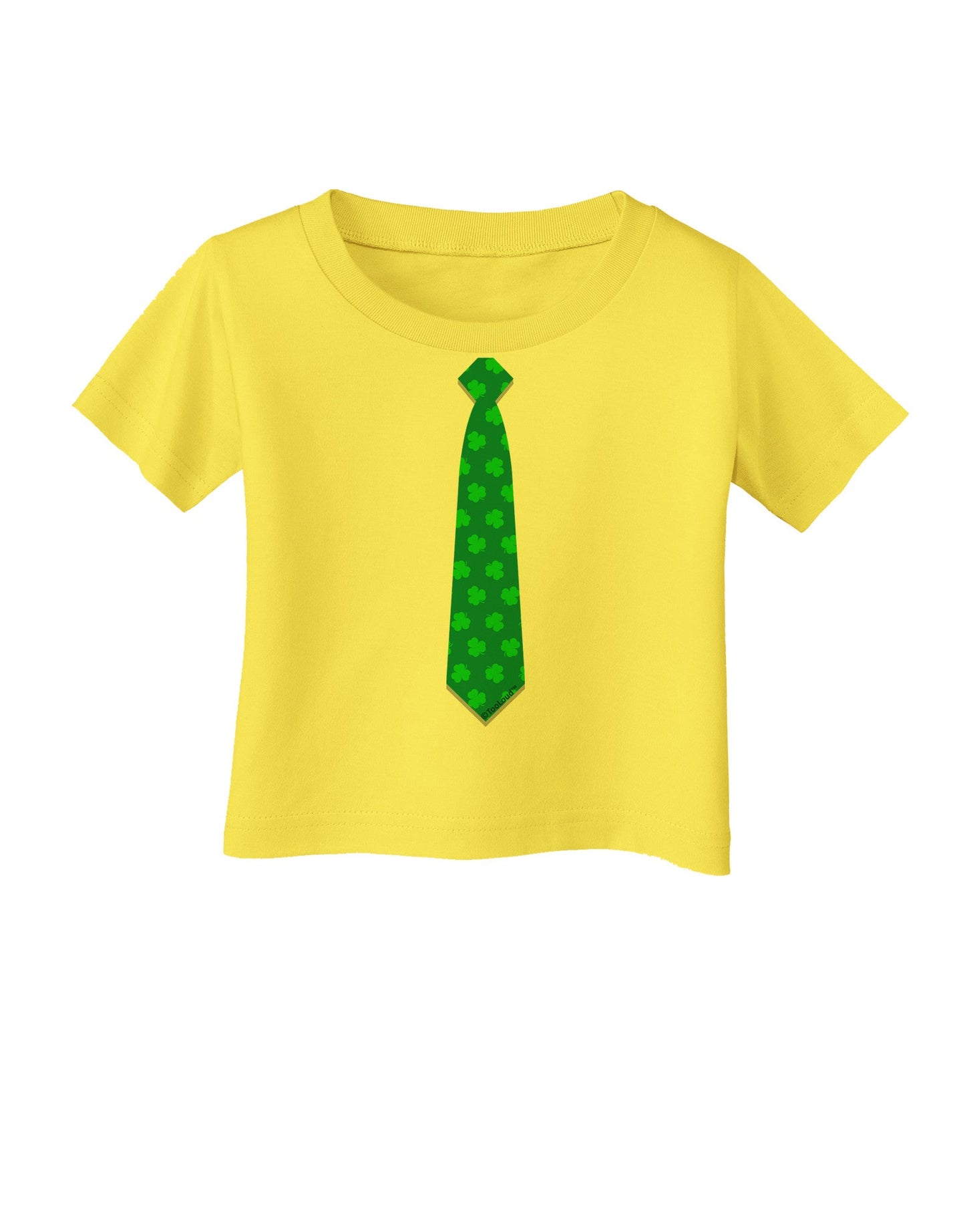 Clover Pattern Tie St Patrick's Day Infant T-Shirt-Infant T-Shirt-TooLoud-Yellow-06-Months-Davson Sales