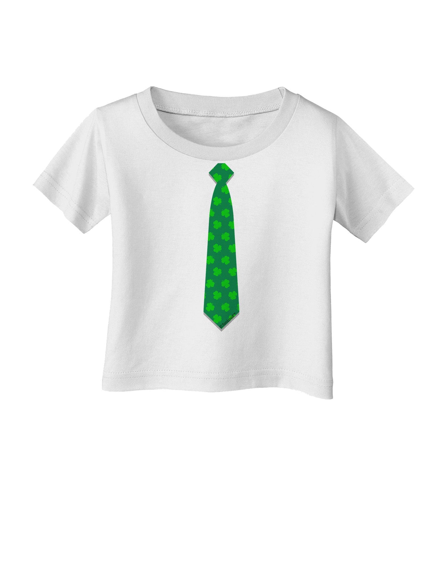 Clover Pattern Tie St Patrick's Day Infant T-Shirt-Infant T-Shirt-TooLoud-White-06-Months-Davson Sales