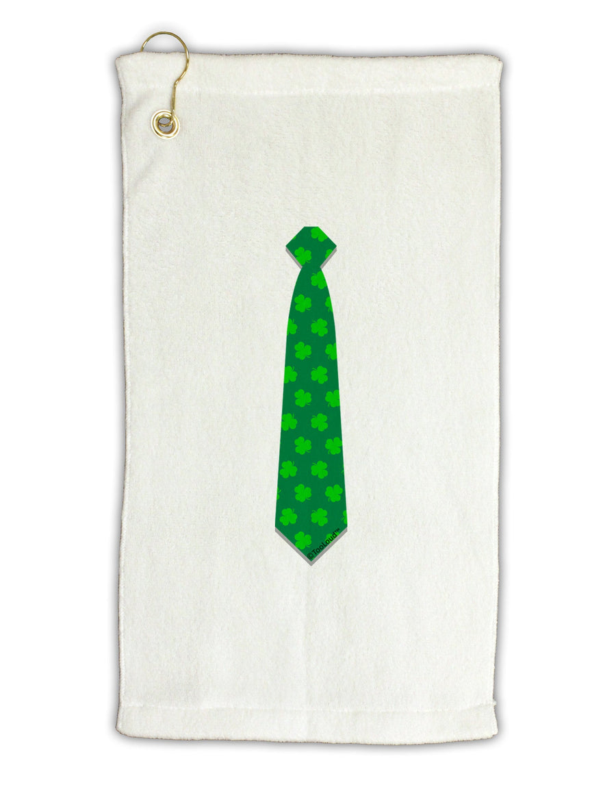 Clover Pattern Tie St Patrick's Day Micro Terry Gromet Golf Towel 16 x 25 inch-Golf Towel-TooLoud-White-Davson Sales