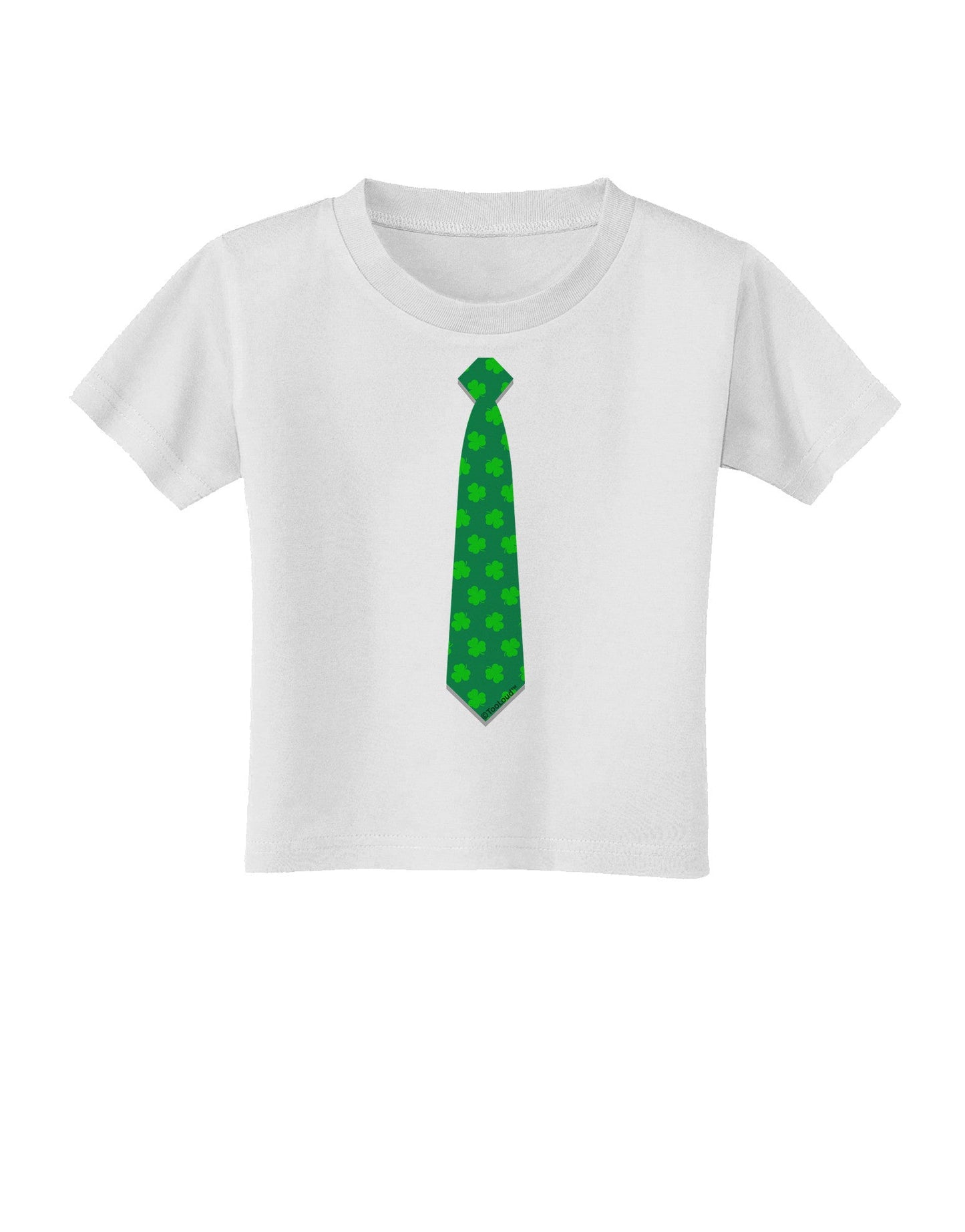 Clover Pattern Tie St Patrick's Day Toddler T-Shirt-Toddler T-Shirt-TooLoud-White-2T-Davson Sales