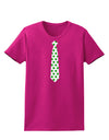 Clover Pattern Tie St Patrick's Day Womens Dark T-Shirt-TooLoud-Hot-Pink-Small-Davson Sales